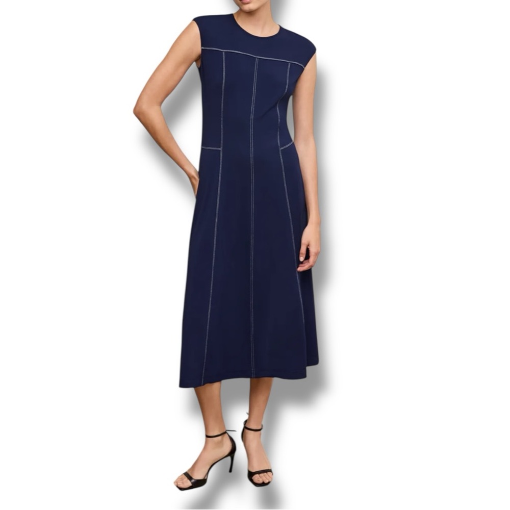 MM LaFleur The Sylvie Twirl Dress in Italian Jersey Soft Navy Blue Size XXL NWT